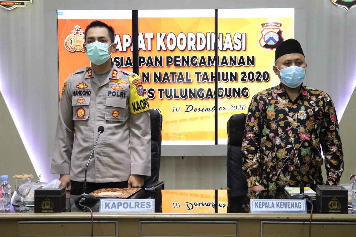Kapolres Tulungagung Gelar Rakor Pengamanan Natal dan Tahun Baru dengan Kemenag