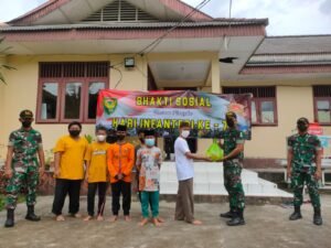 Kompi Senapan B Yonif 141/AYJP Bangka Gelar Bhaksos Peringati HUT Infanteri ke-73