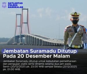 Jembatan Suramadu Ditutup pada 20 Desember