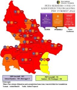 Peta Kasus Covid-19 di Kabupaten Tulungagung