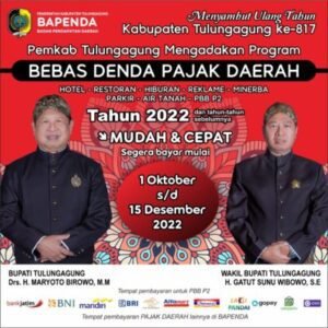 Program Bebas Denda Pajak Daerah di Tulungagung Berlaku Hingga 15 Desember 2022