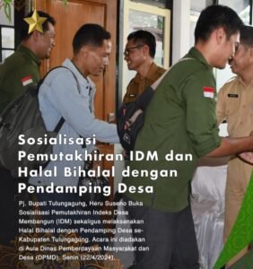Pj. Bupati Heru Suseno Buka Sosialisasi IDM dan Halal Bihalal Bersama Pendamping Desa Tulungagung