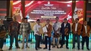 Pleno KPU Kabupaten Blitar Tetapkan Rijanto-Beky Sebagai Bupati dan Wakil Bupati Terpilih