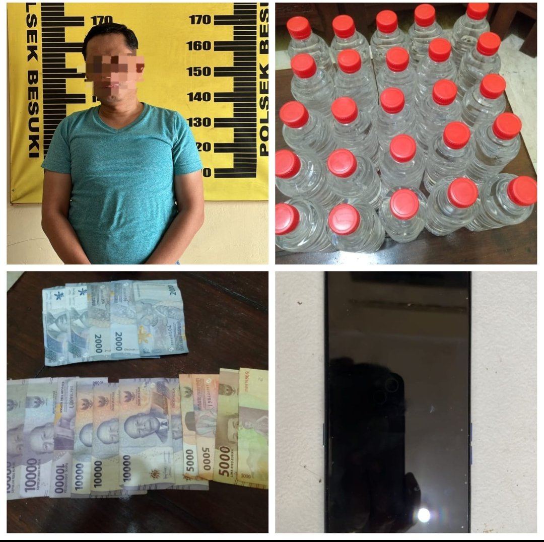 Polsek Besuki Amankan 25 Botol Arak Jawa Tanpa Izin Edar