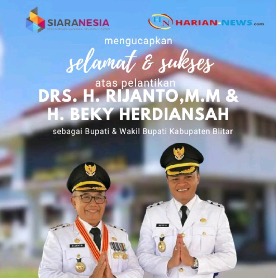 Rijanto-Beky Dilantik Presiden Prabowo, Komitmen Membangun Blitar Lebih Baik