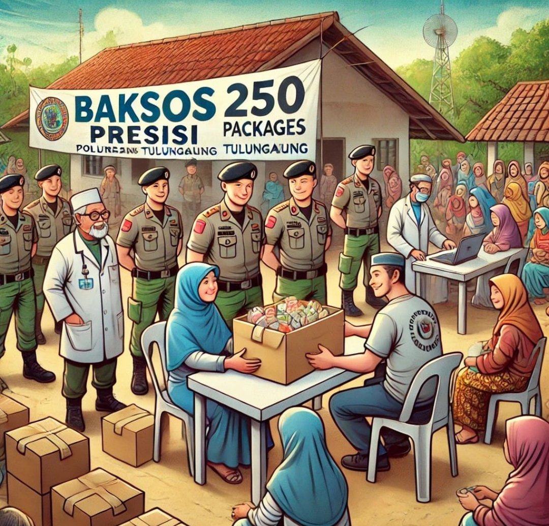 Baksos Presisi Polres Tulungagung: Bukti Cinta dalam 250 Paket Sembako dan Layanan Kesehatan