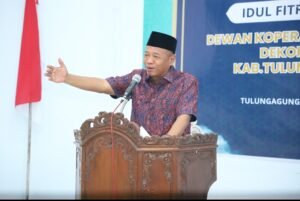 Bupati Sosialisasikan Koperasi  Merah Putih  di Halal bihalal Dekopinda Tulungagung