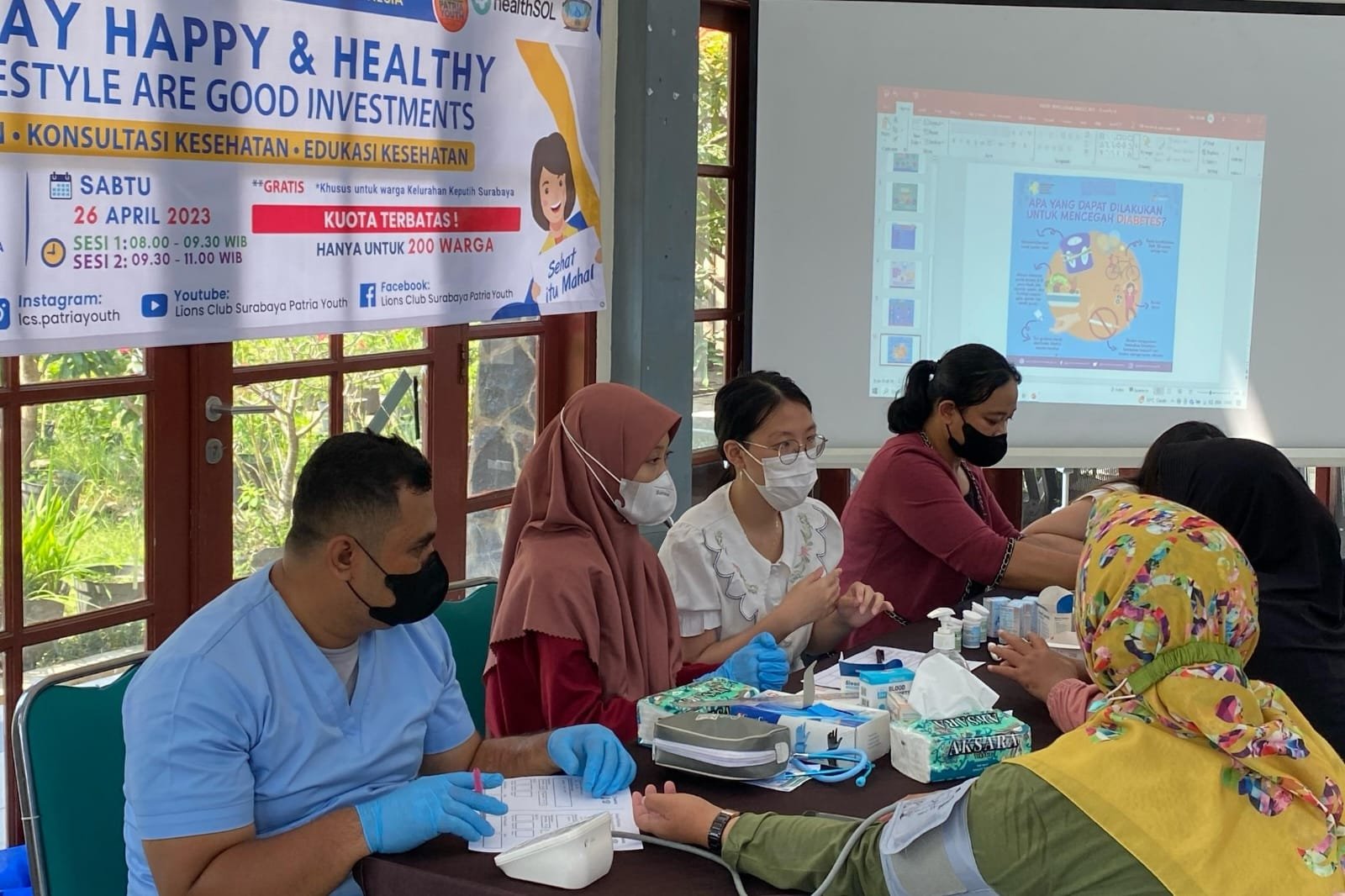 Lions Club Surabaya Patria Youth bersama Get Health Sol Melayani Kesehatan 200 Warga Surabaya