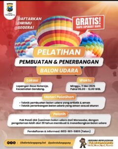 Polres Tulungagung Akan  Gelar Pelatihan Gratis Pembuatan dan Penerbangan Balon Udara Aman dan Artistik