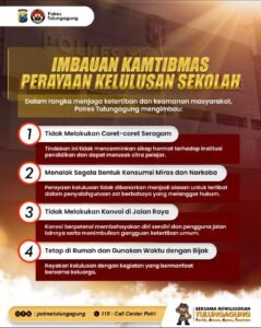 Polres Tulungagung Imbau Pelajar Rayakan Kelulusan Secara Bijak dan Aman