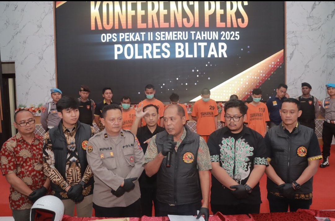 Polres Blitar Ungkap Lima Kasus Kriminal dalam Operasi Pekat II Semeru 2025