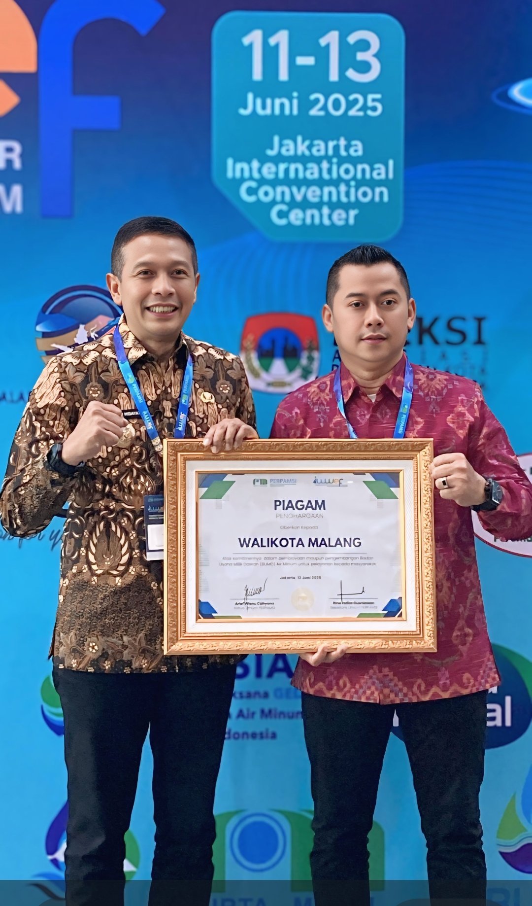 Sukses Mentransformasi Tugu Tirta, Walikota Malang Raih Penghargaan Nasional Pertama di IWWEF 2025