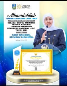 Jatim Raih Simpul Jaringan Terbaik Nasional, Gubernur Khofifah Dorong Akses Arsip Kian Terbuka
