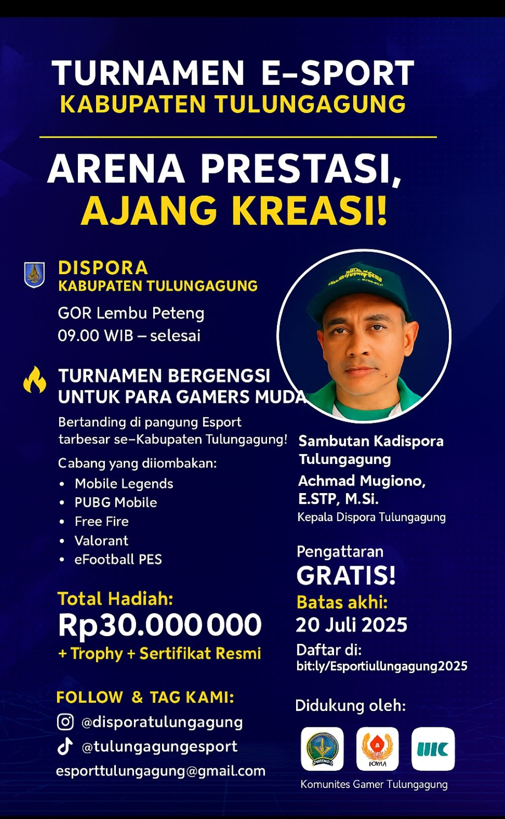 Turnamen Esport Tingkat Kabupaten Dijadikan Agenda Tahunan oleh Dispora Tulungagung