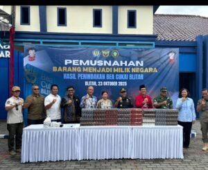 Bea Cukai Blitar Musnahkan 1,29 Juta Batang Rokok Ilegal, Selamatkan Potensi Penerimaan Negara Rp1,26 Miliar