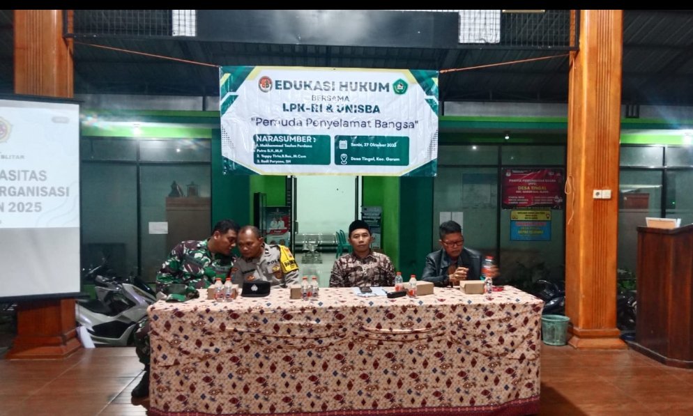 Edukasi Hukum, LPK-RI Blitar dan UNISBA Tanamkan Kesadaran Hukum di Desa Tingal