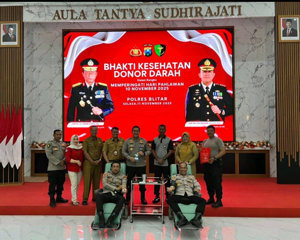 Polres Blitar Peringati Hari Pahlawan,  Gelar Donor Darah untuk Kemanusiaan.