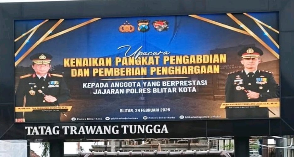 Polres Blitar Kota Naikkan Pangkat Pengabdian dan Ganjar 21 Personel Berprestasi