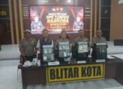 Polres Blitar Kota Amankan 13 Tersangka, Sita 84,8 Gram Sabu